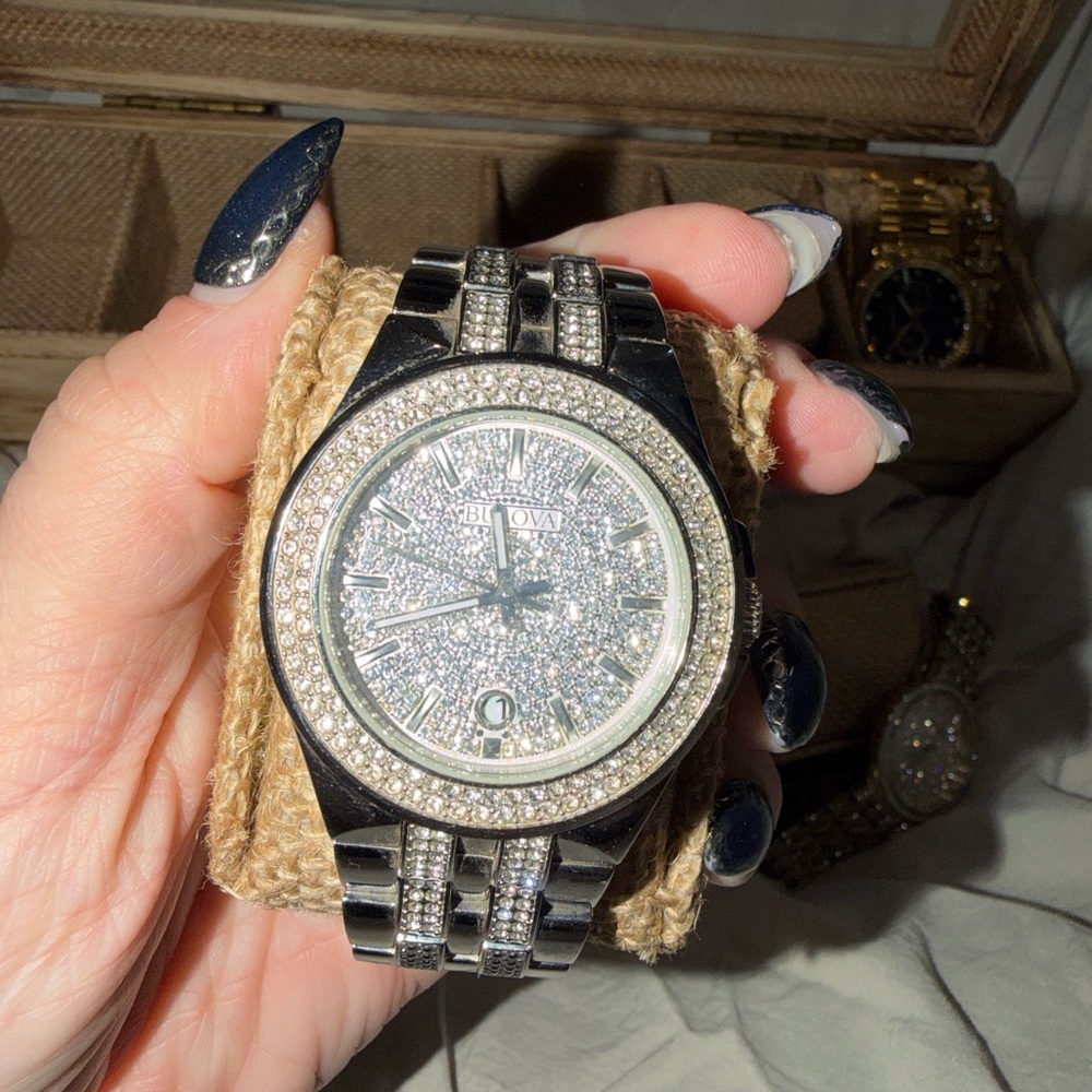 Bulova silver watch